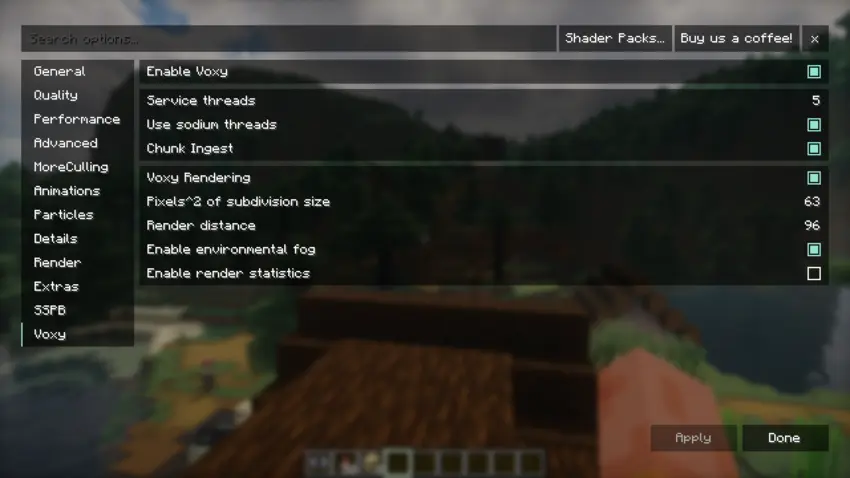 voxy settings