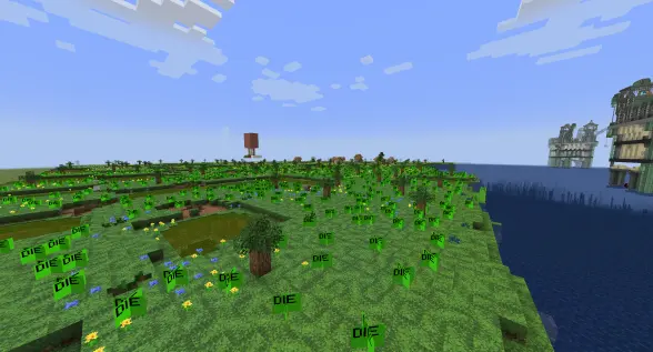 a forest with an extraction of petroleum happening on the right