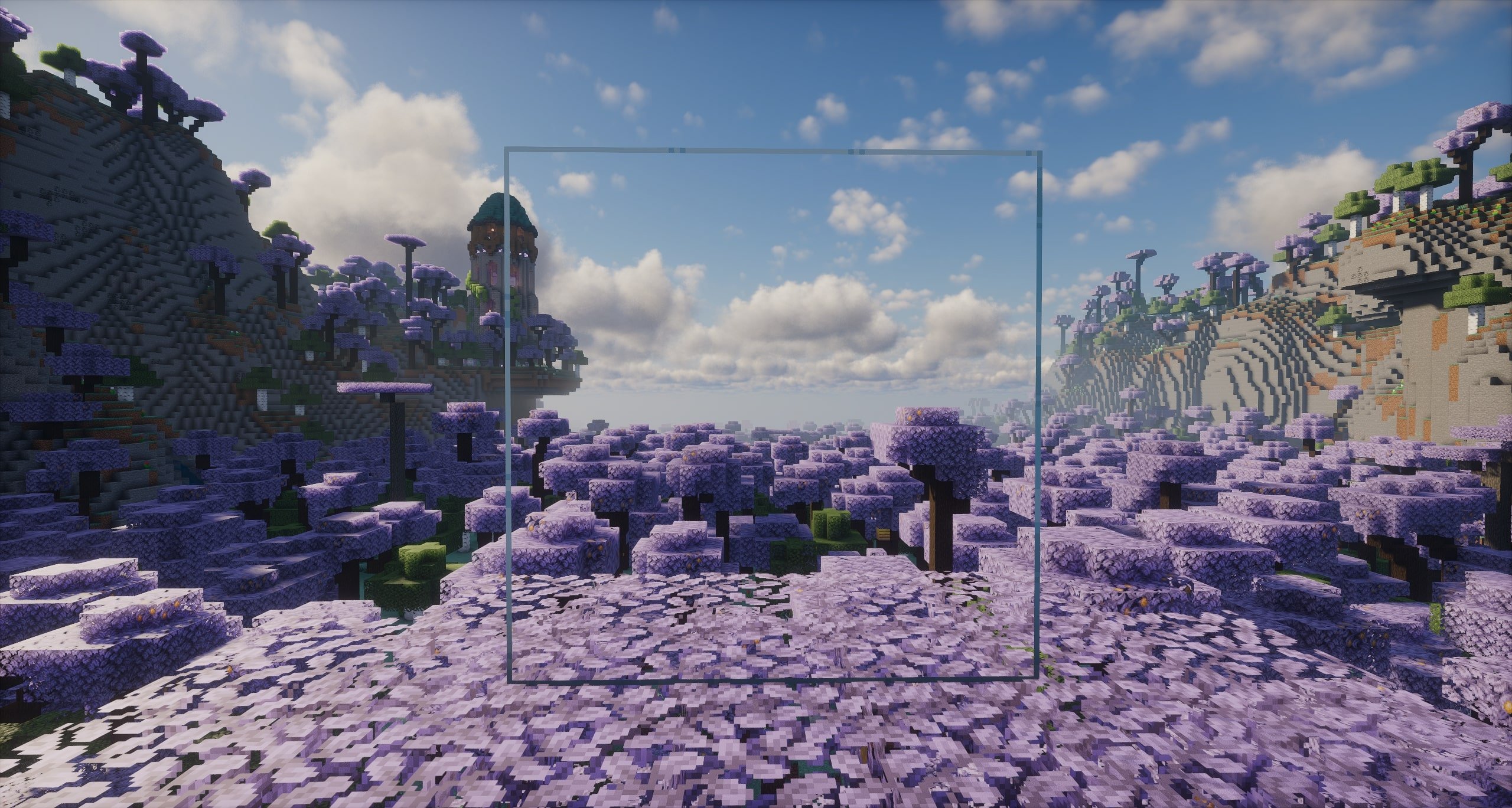 Transparent Glass in a terralith lavender valley