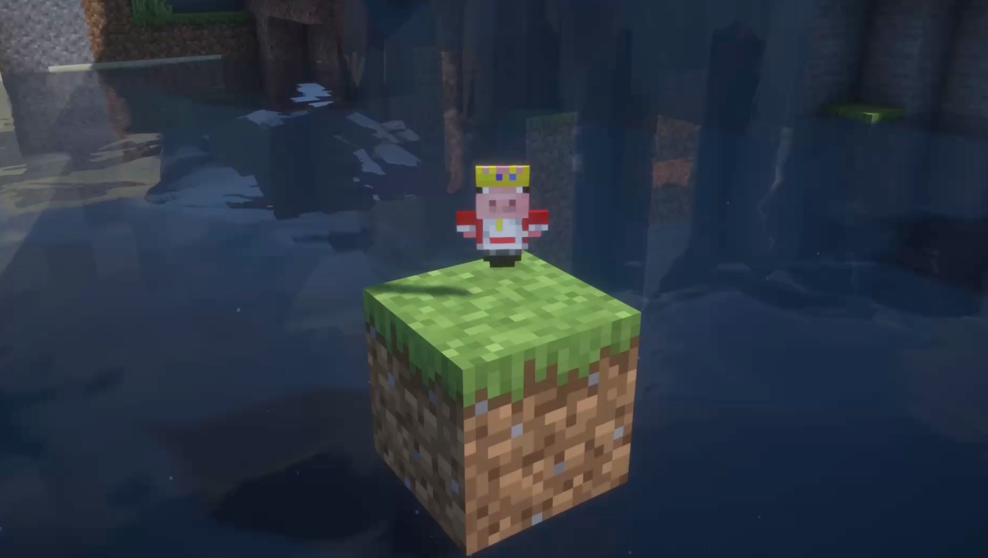 an image of a totem with the technoblade skin