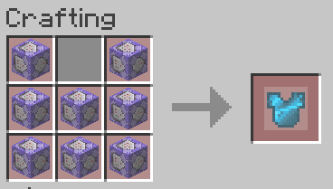 Crafting recipe of the soul chestplate without ingots in the inventory.