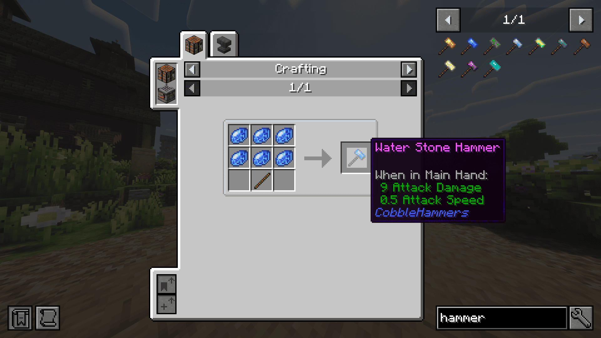 Water Stone Hammer Recipe