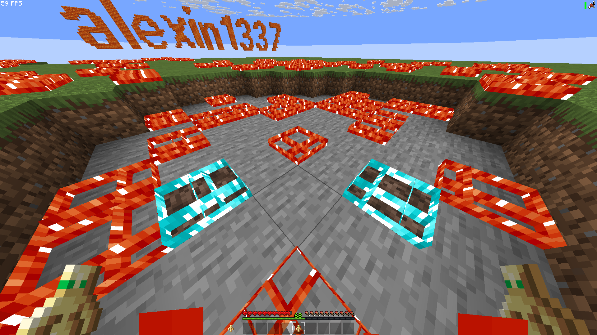 Makes reduced fire on the ground and on the screen red