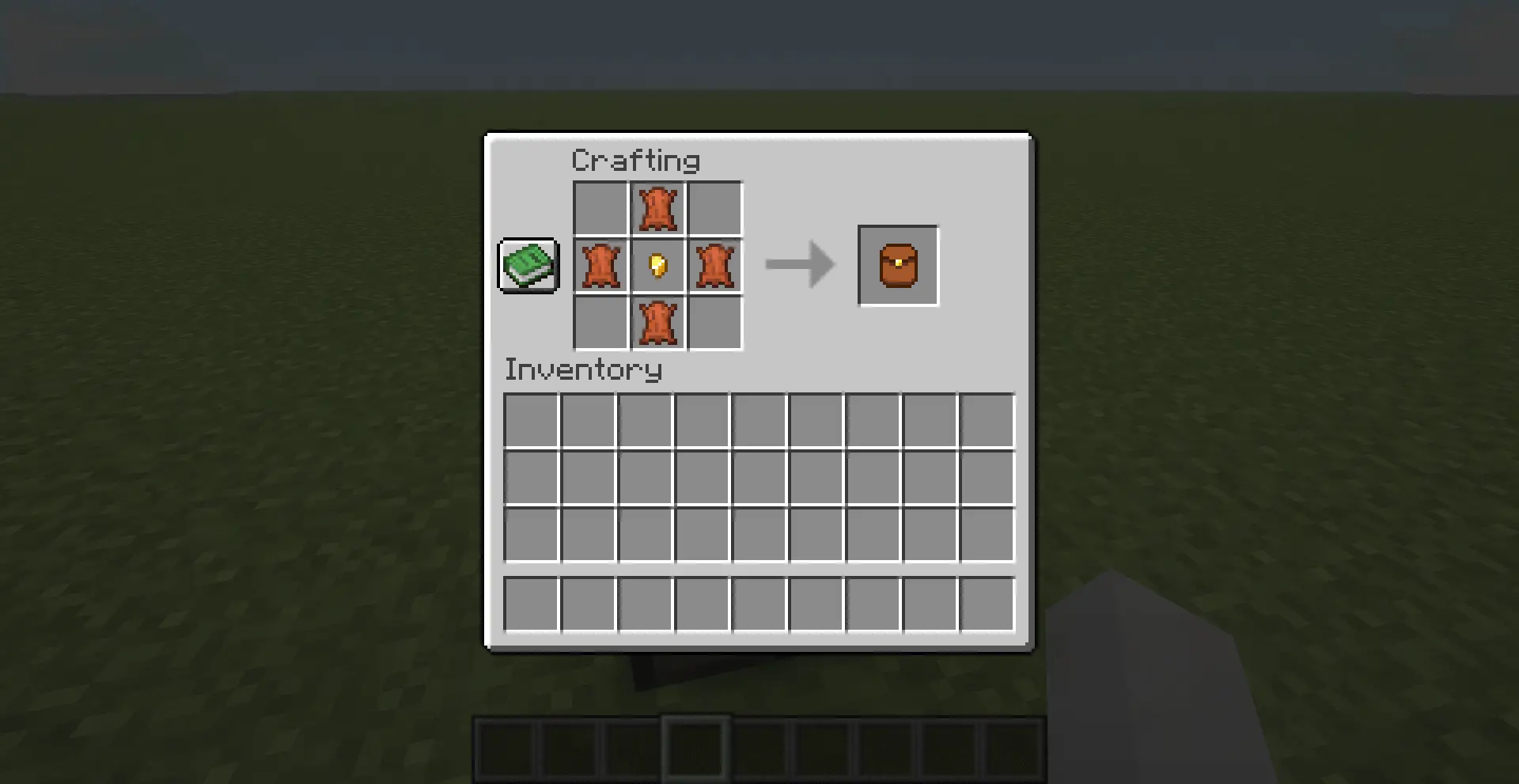 Crafting recipe for the backpack