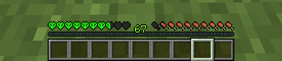 Fake texture pack that changes the color of hearts to hardcore green