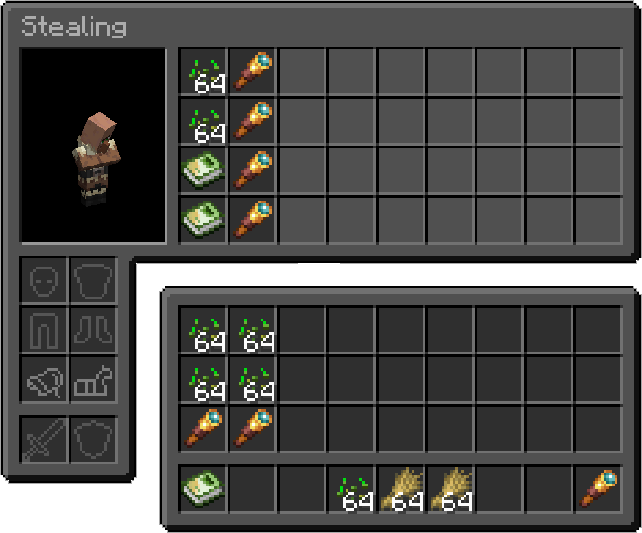 Inventory stealing screen