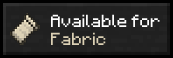 Available for Fabric