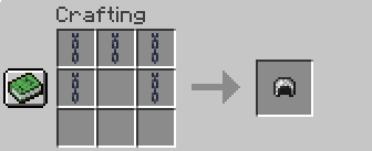 You can craft a chainmail helmet using 5 chains.