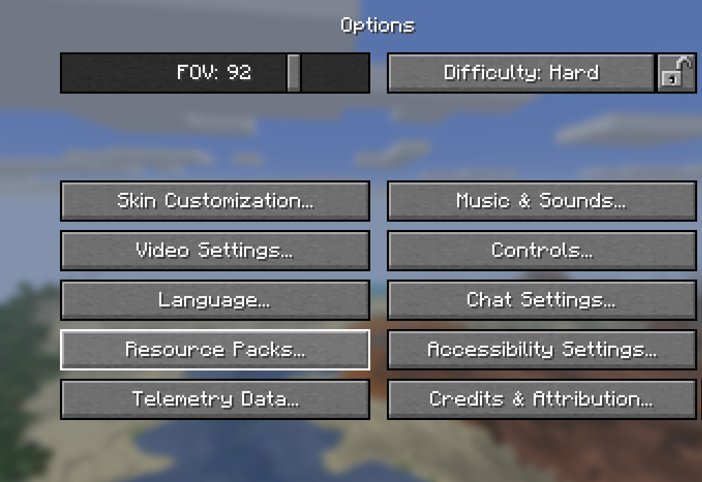 Open the Resource Pack menu