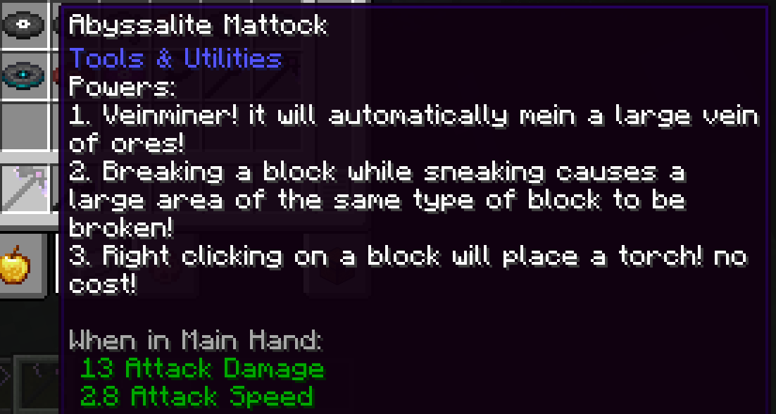 Pickaxe Powers.