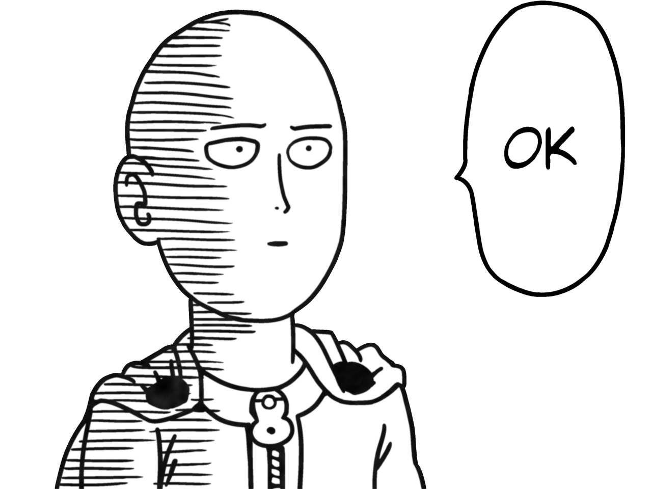 One Punch Man Saitama "OK" panel