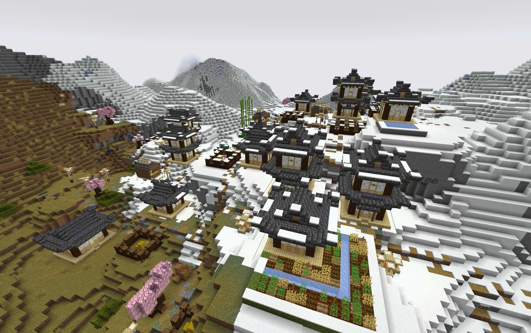 A japanese-style mountain village