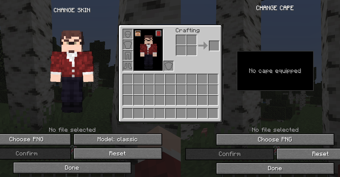 change skin and cape