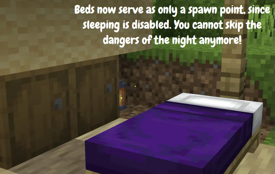 Sleeping is now disabled! You must face the night!