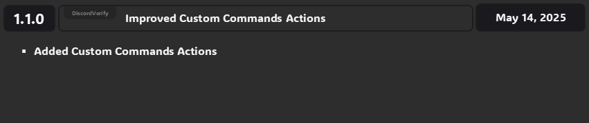 1.1.0 Improved Custom Commands Actions