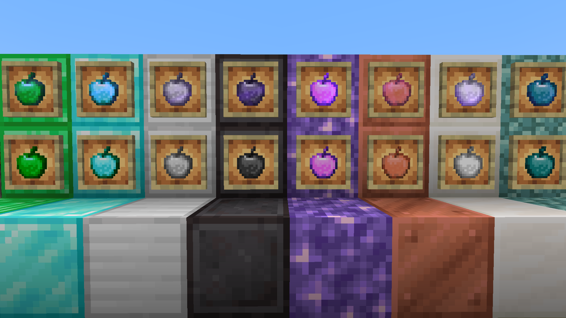 All apples currently added by the mod