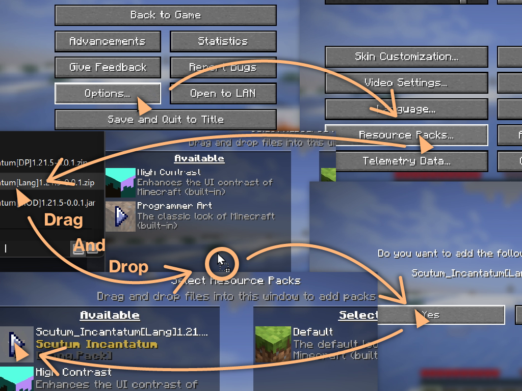 Image: Resource Packs screen