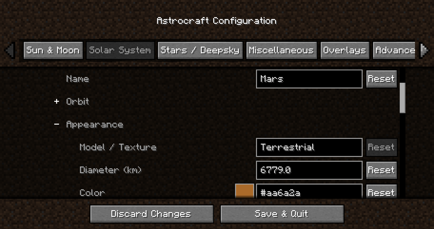 Config Menu