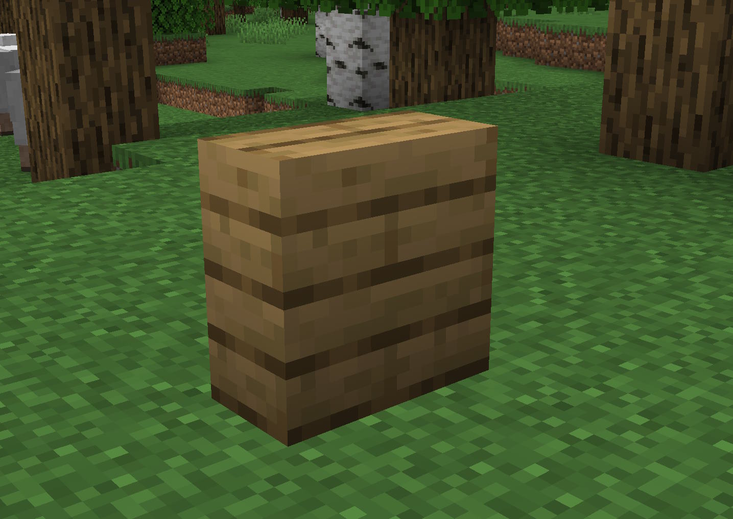 A vertical slab in Minecraft.