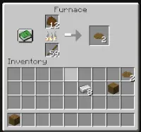 Minecraft smelting menu with manure being smelted into dried manure