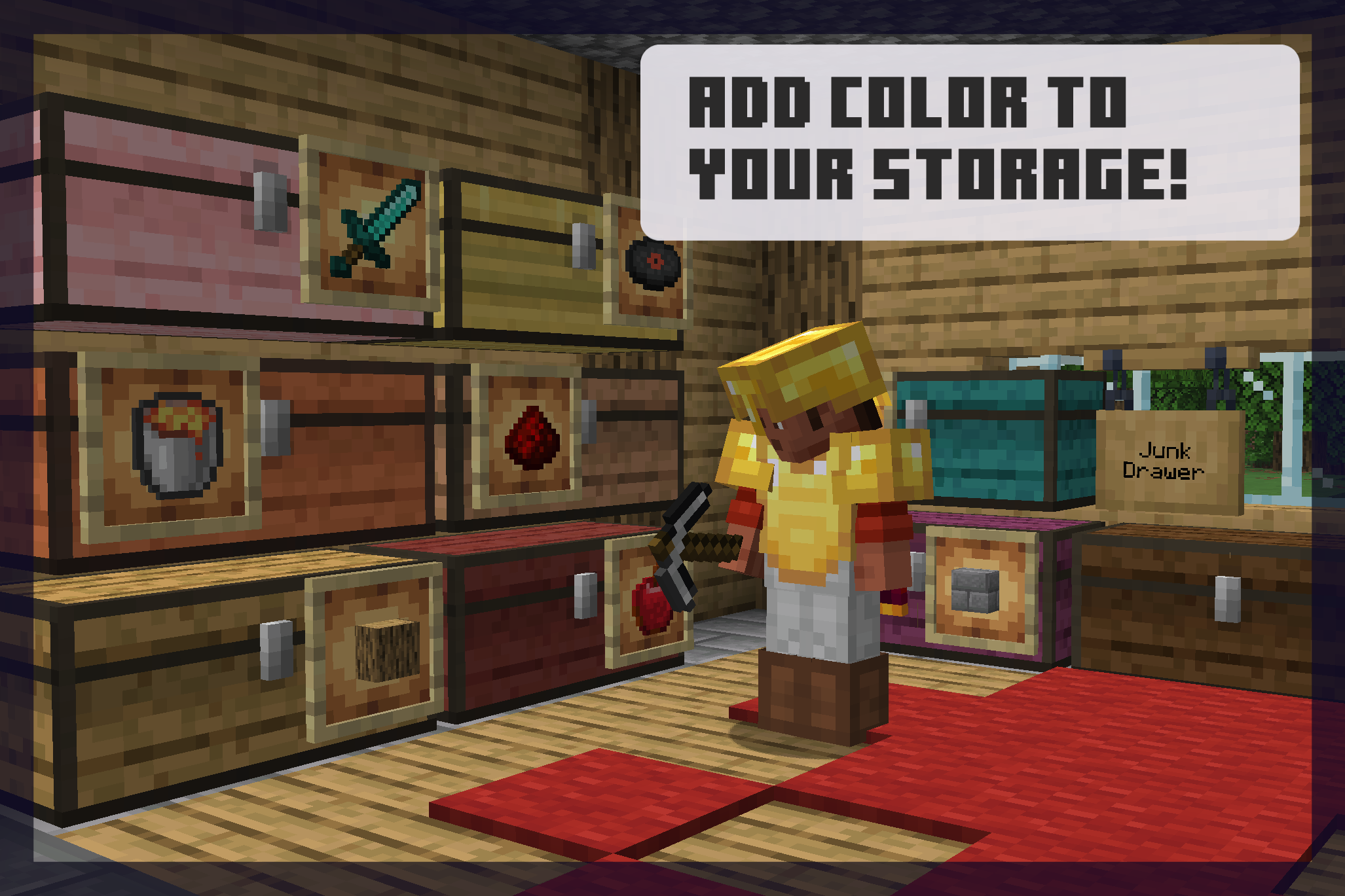 A house using different wood variants to color their storage.