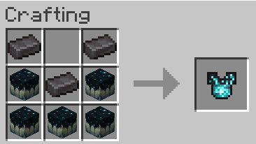 Crafting recipe for the shrink chestplate using netherite and sculk catalysts.