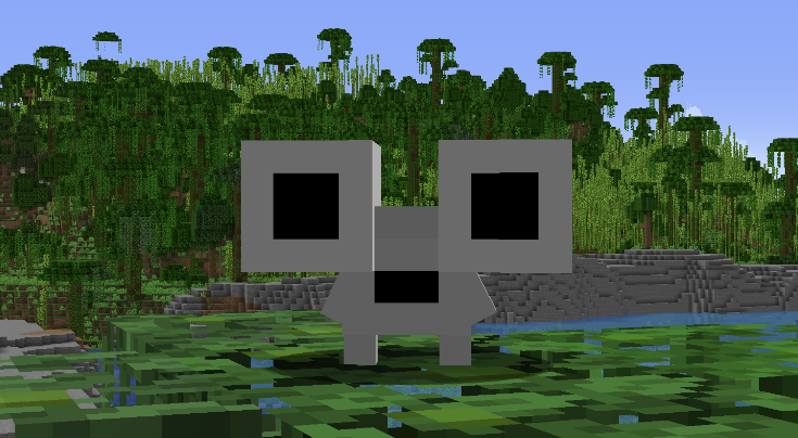 A Spoingle in front of a Jungle biome