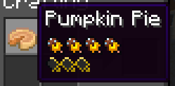 Highliting the pumpkin pie item in the inventory uing Appleskin
