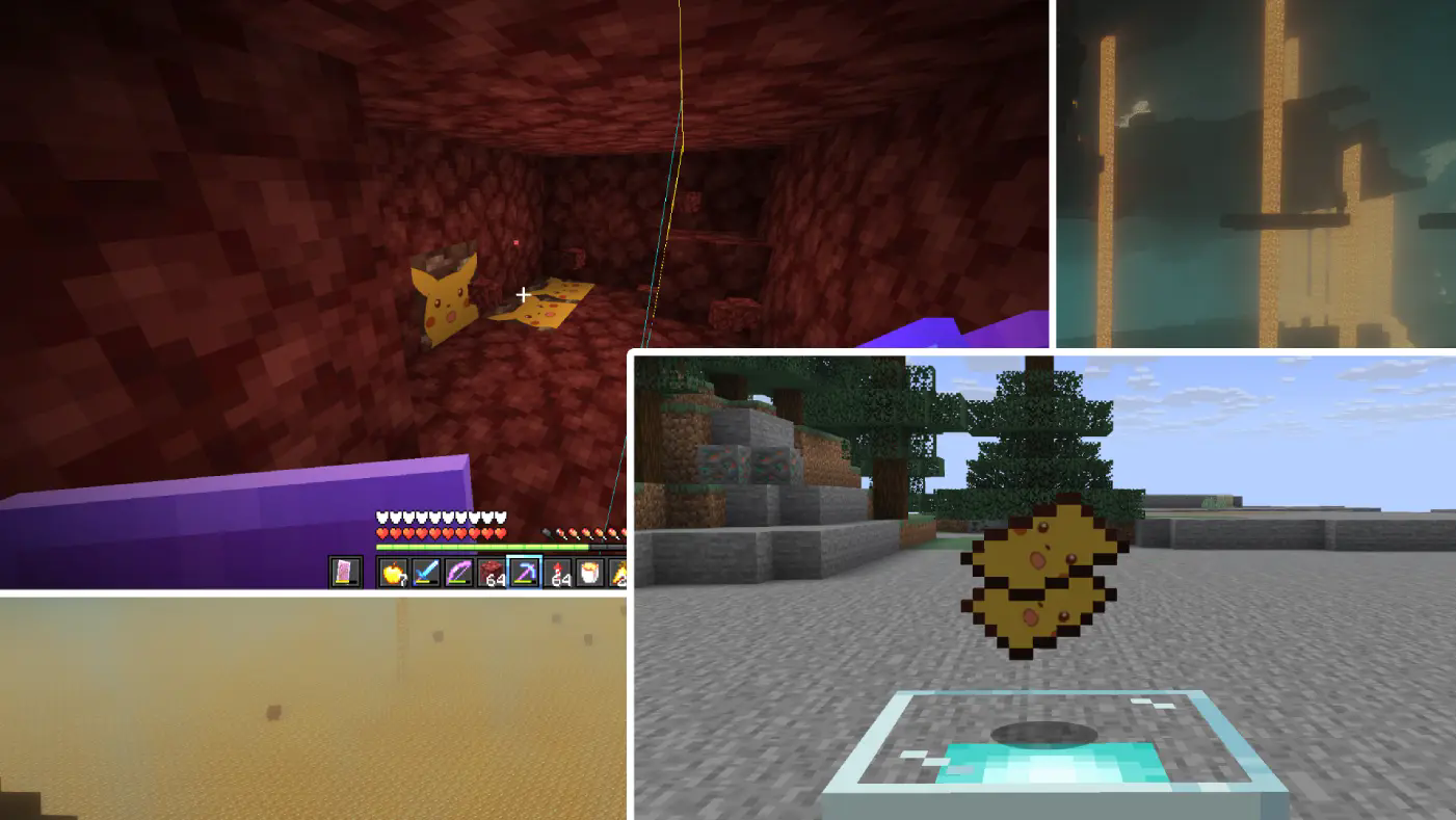 The ancient debris and netherite scrap as seen ingame