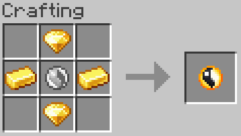 top: electric gem, middle: mega stone, sides: gold ingot, bottom: electric gem