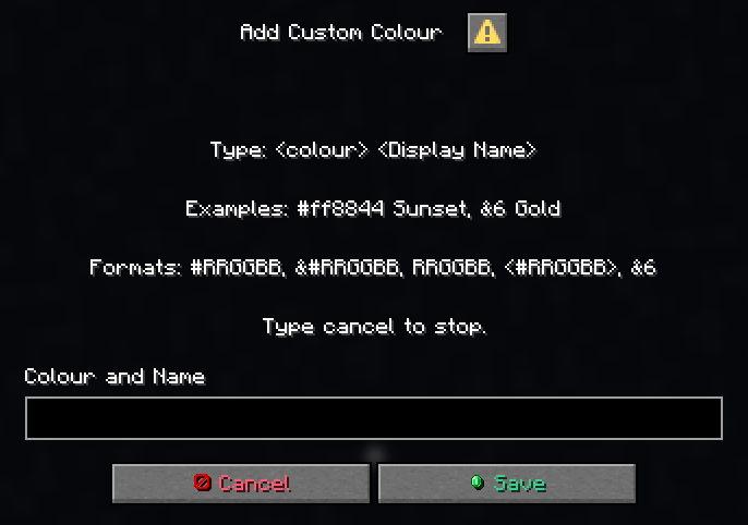 Add custom colours easy with dialog menus
