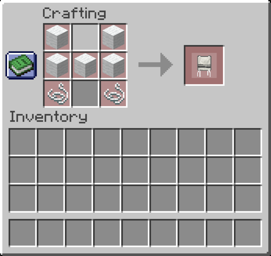 The recipe to make a tzizit, 3 white wool in middle row, white wool on top left and top right and 2 strings on bottom left and right
