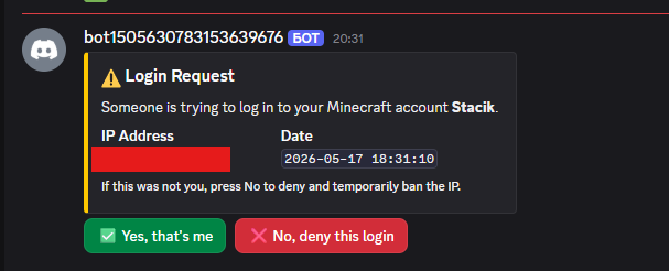 Login request