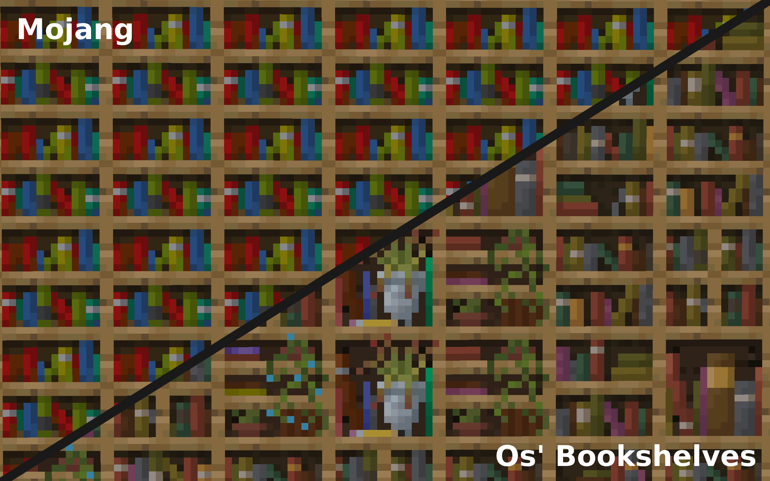 Image showing the difference between Mojang's and Os' Bookshelves