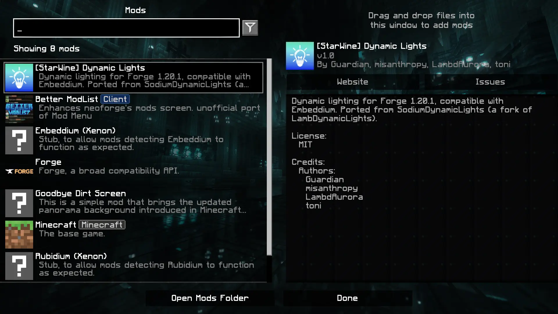 Added a mod icon when viewing through the Better Mod List, and expanded the list of authors