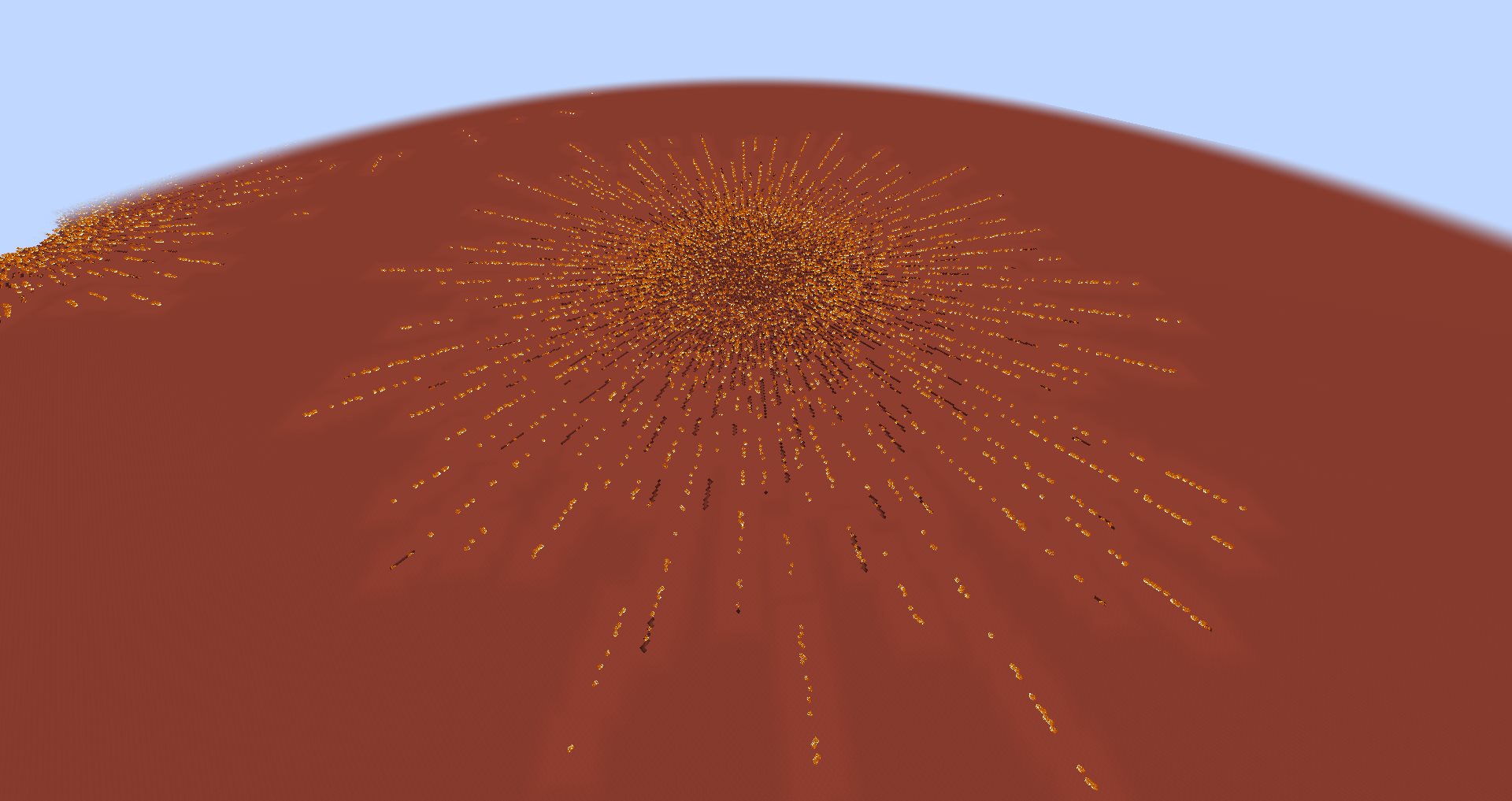 Screenshot of Explodee's spherical propogation algorithm at max power.