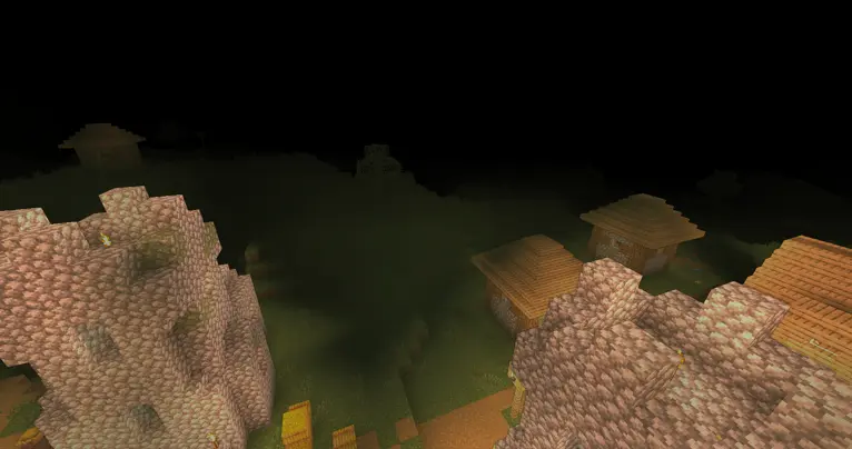 Complete darkness in the minecraft world in a village