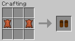 Crafting recipe for Leather Slides.