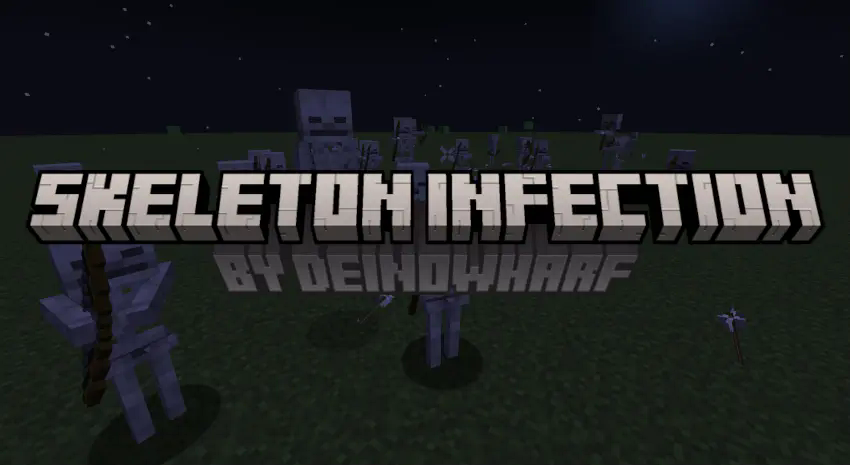 skeleton infecting a pig