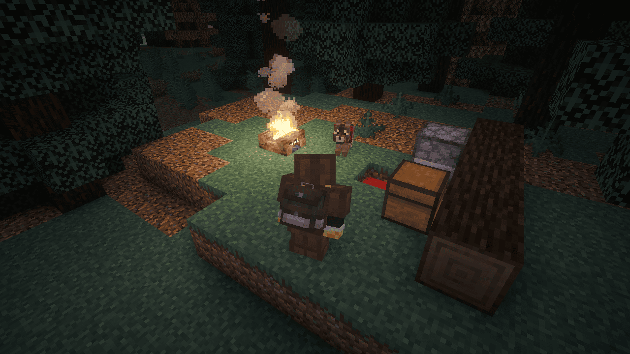 camping in the forest