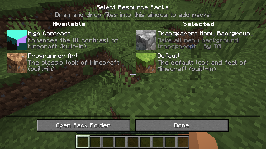 Transparent background texturepack pack acreen