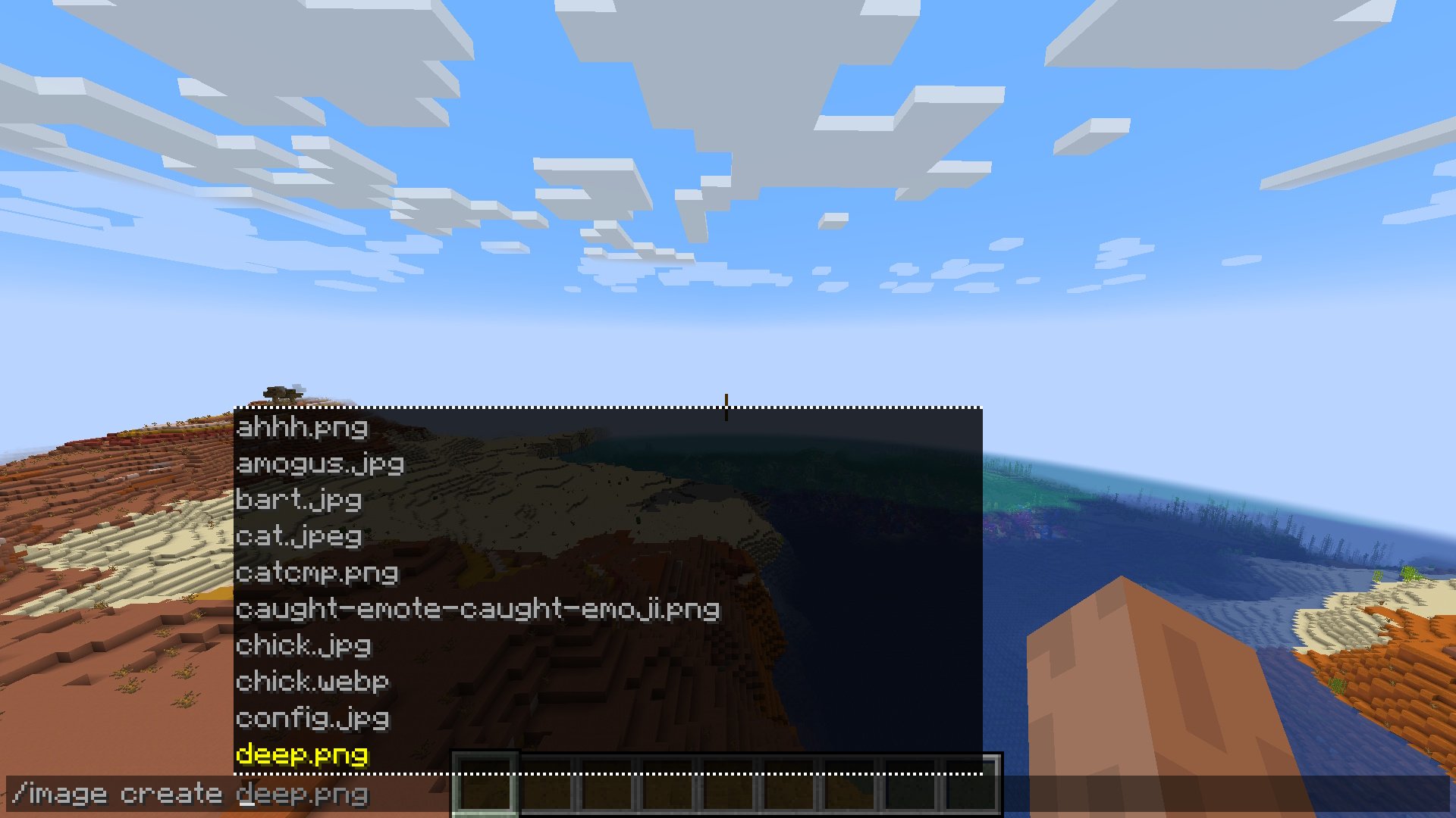 Create command select image "/image create '... options.jpg'"