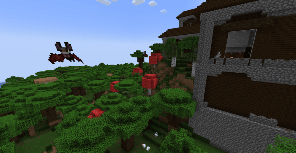 Dracula bat near woodland mansion