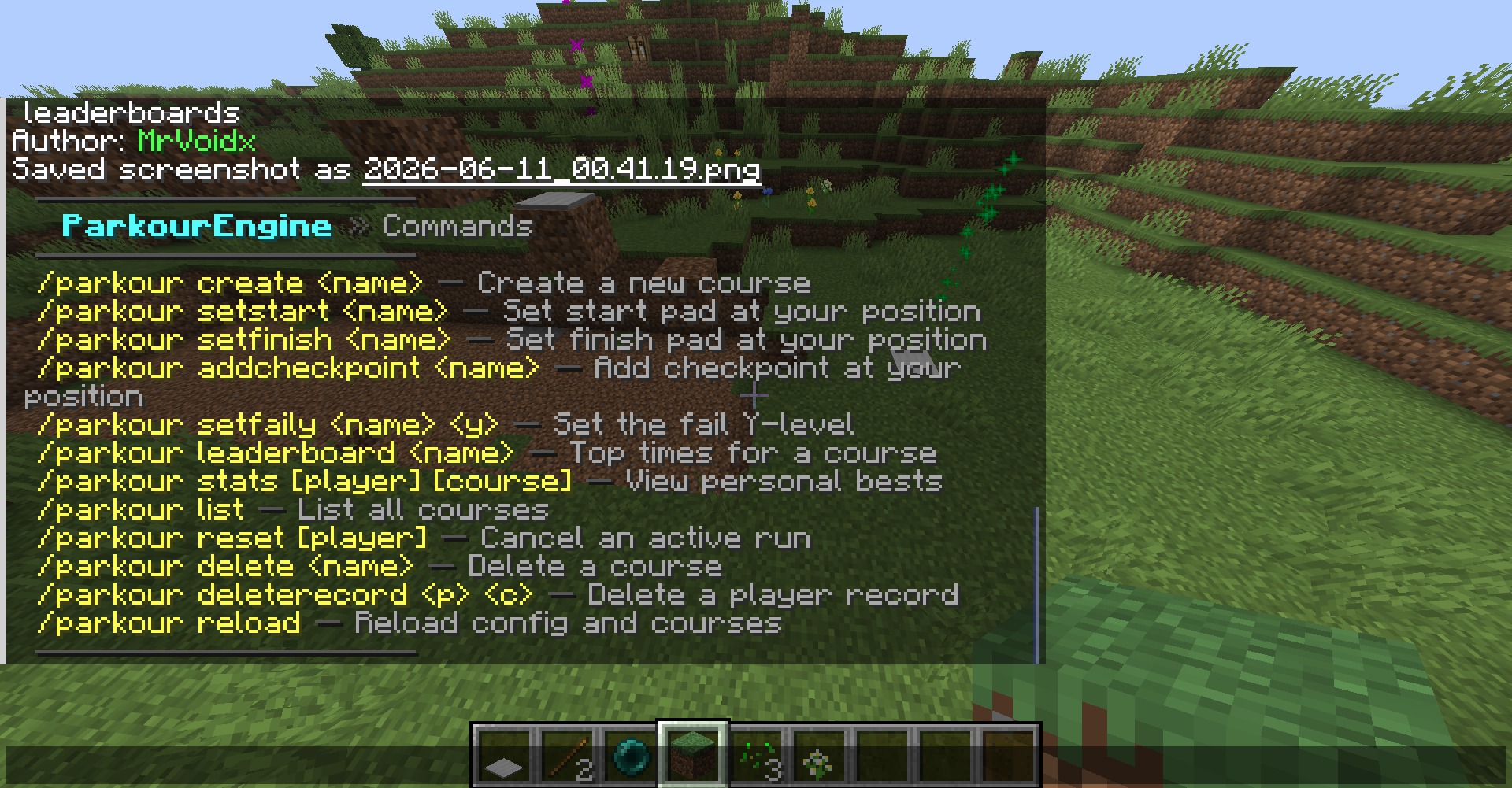 Parkour Engine Commands