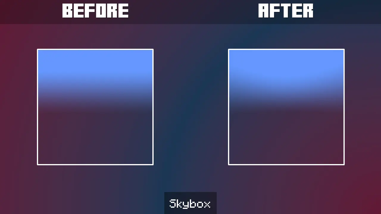 Before and After of the base sky texture