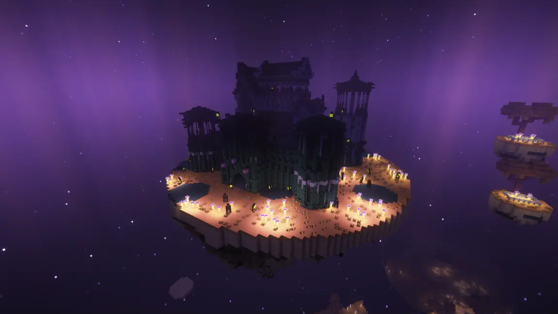 End Wilds Castle with Rethinking Voxels Shader