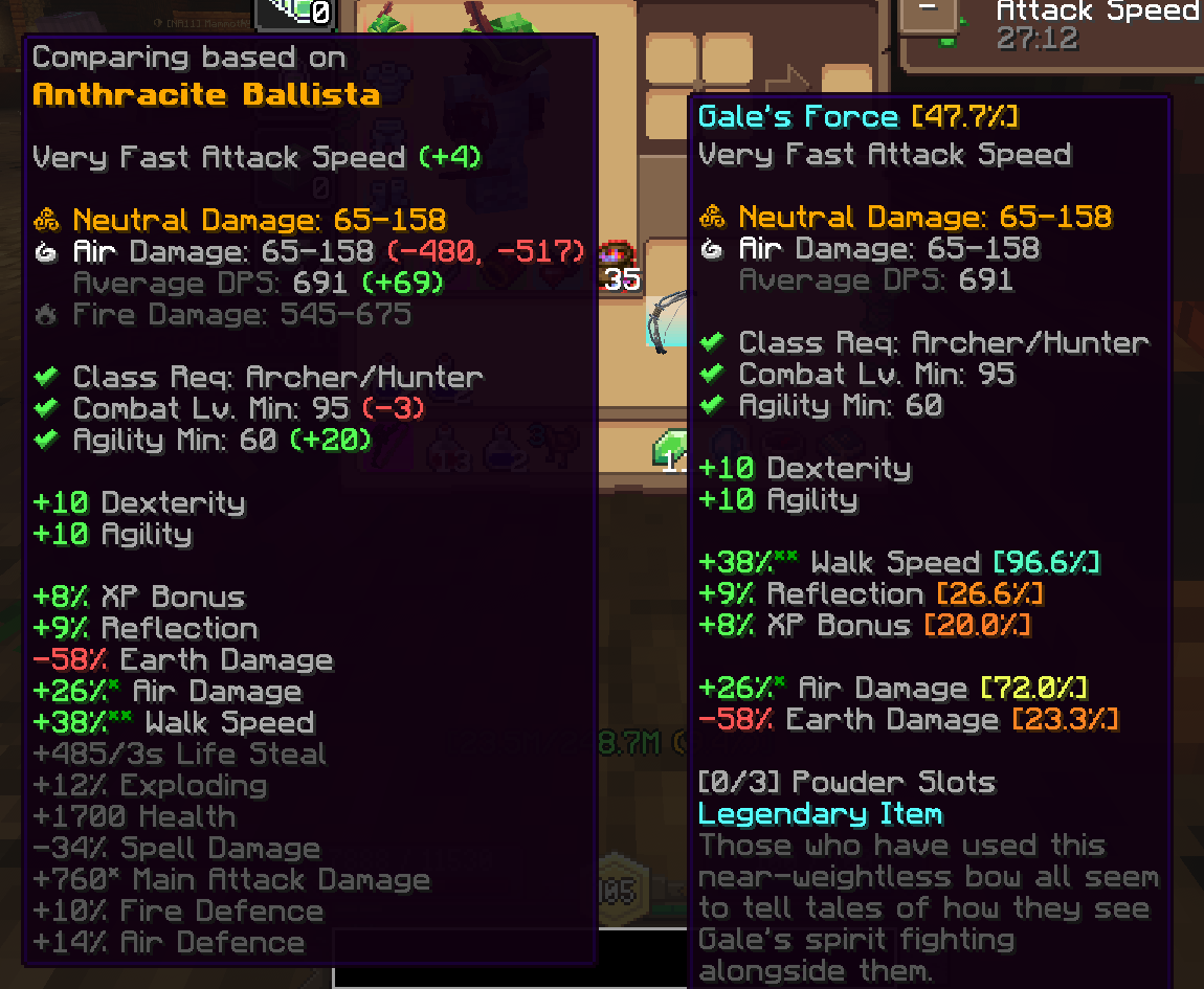 detailed comparison on weapon tooltip