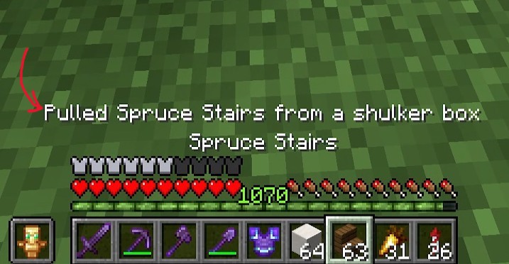 Shulker Pick Block Message