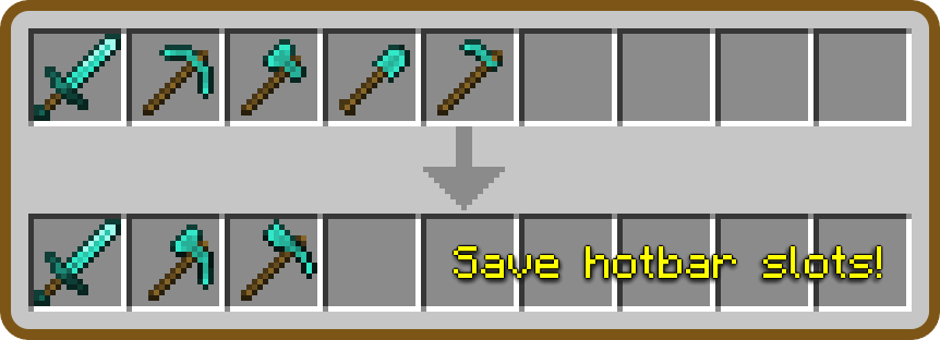 Save 2 hotbar slots with multitools