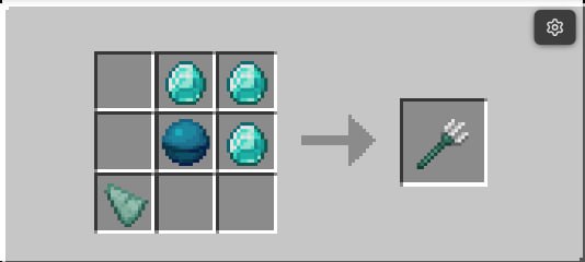 Crafting recipe of trident